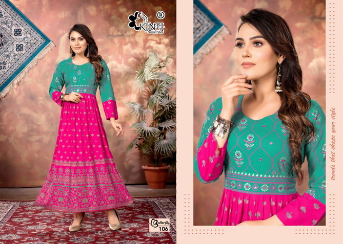 Kinti Butterfly Ethnic Wear Wholesale Long Kurti Collection 